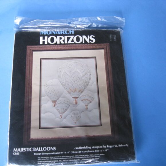 1983 Monarch Horizons Candlewicking Majestic Balloons Craft Kit - Picture 1 of 15
